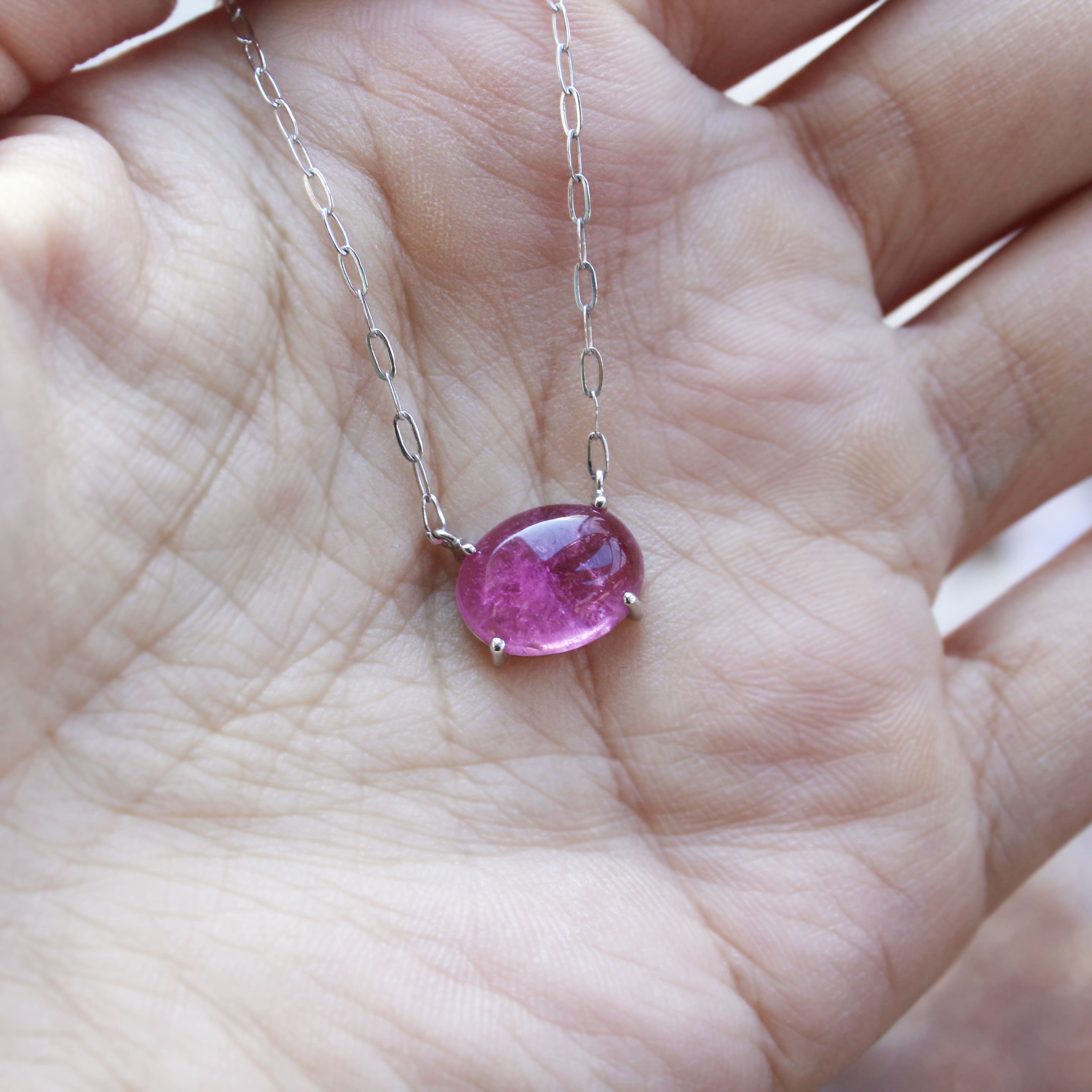 Solitaire Oval Tourmaline Necklace