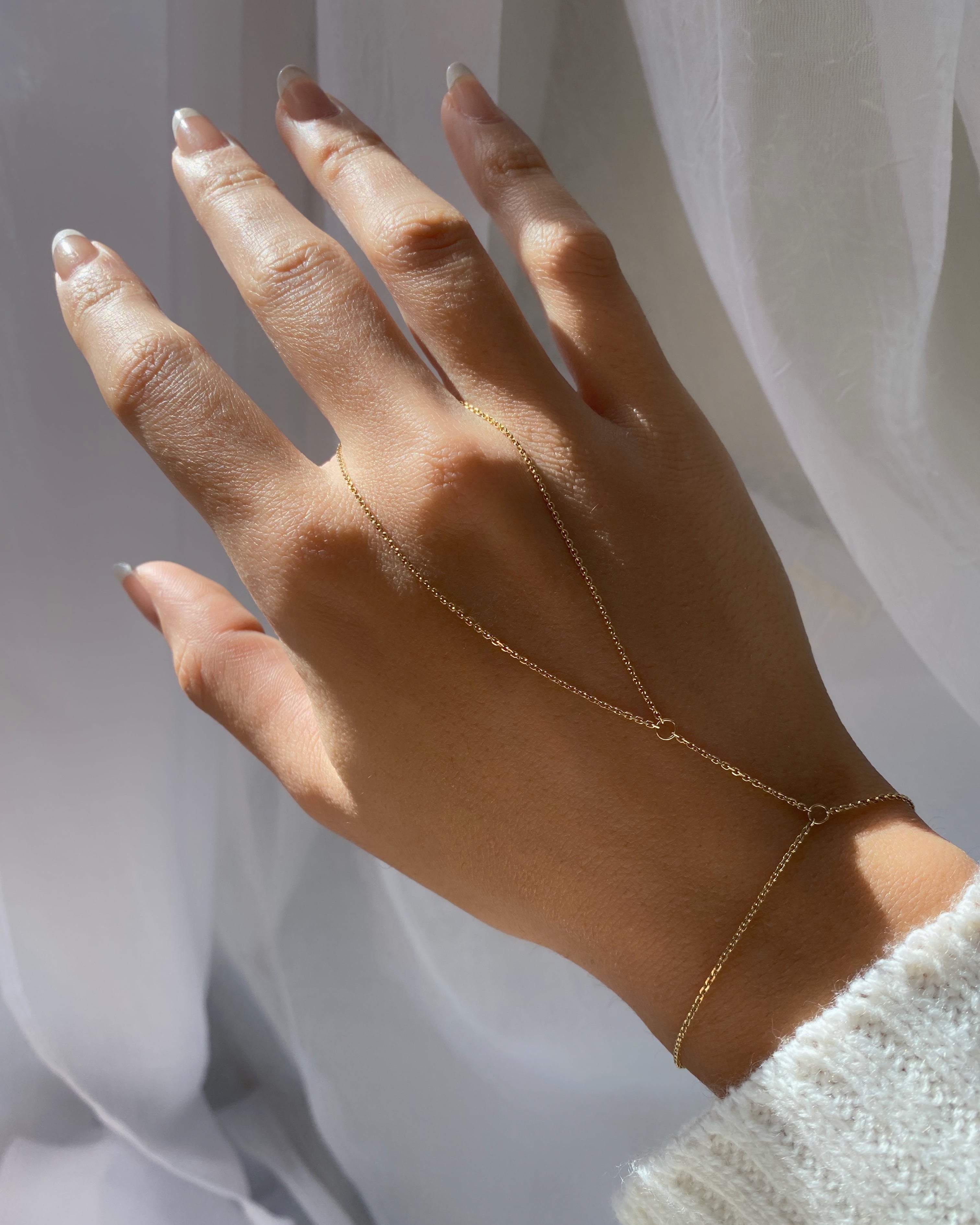 Simple Heart Pendant Chain Bracelet Link Connected Gold Plated Wide Finger  Ring Bracelets For Women Link Hand Harness Jewelry - Bracelets - AliExpress