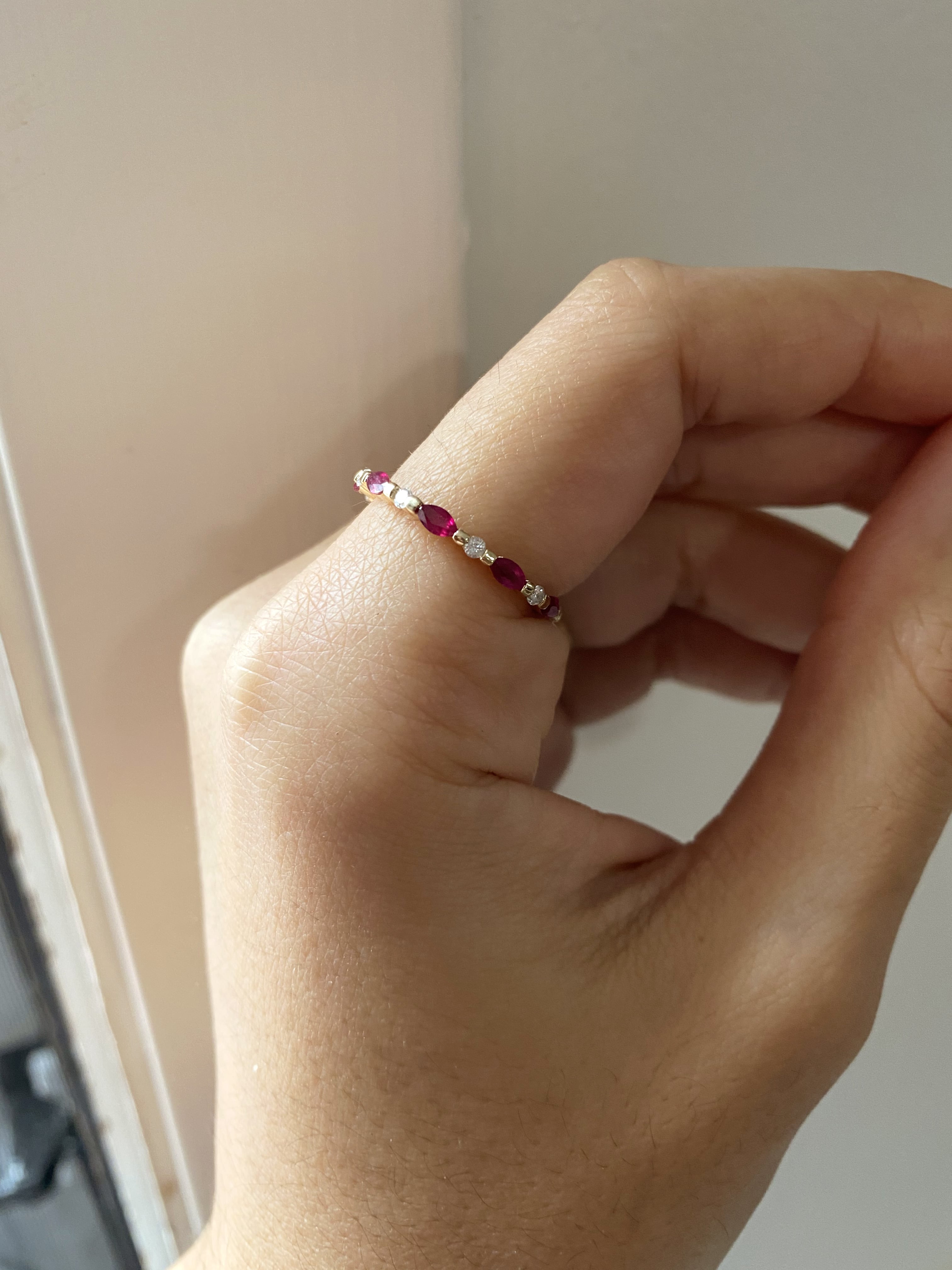 Ruby and Diamond Wedding Band