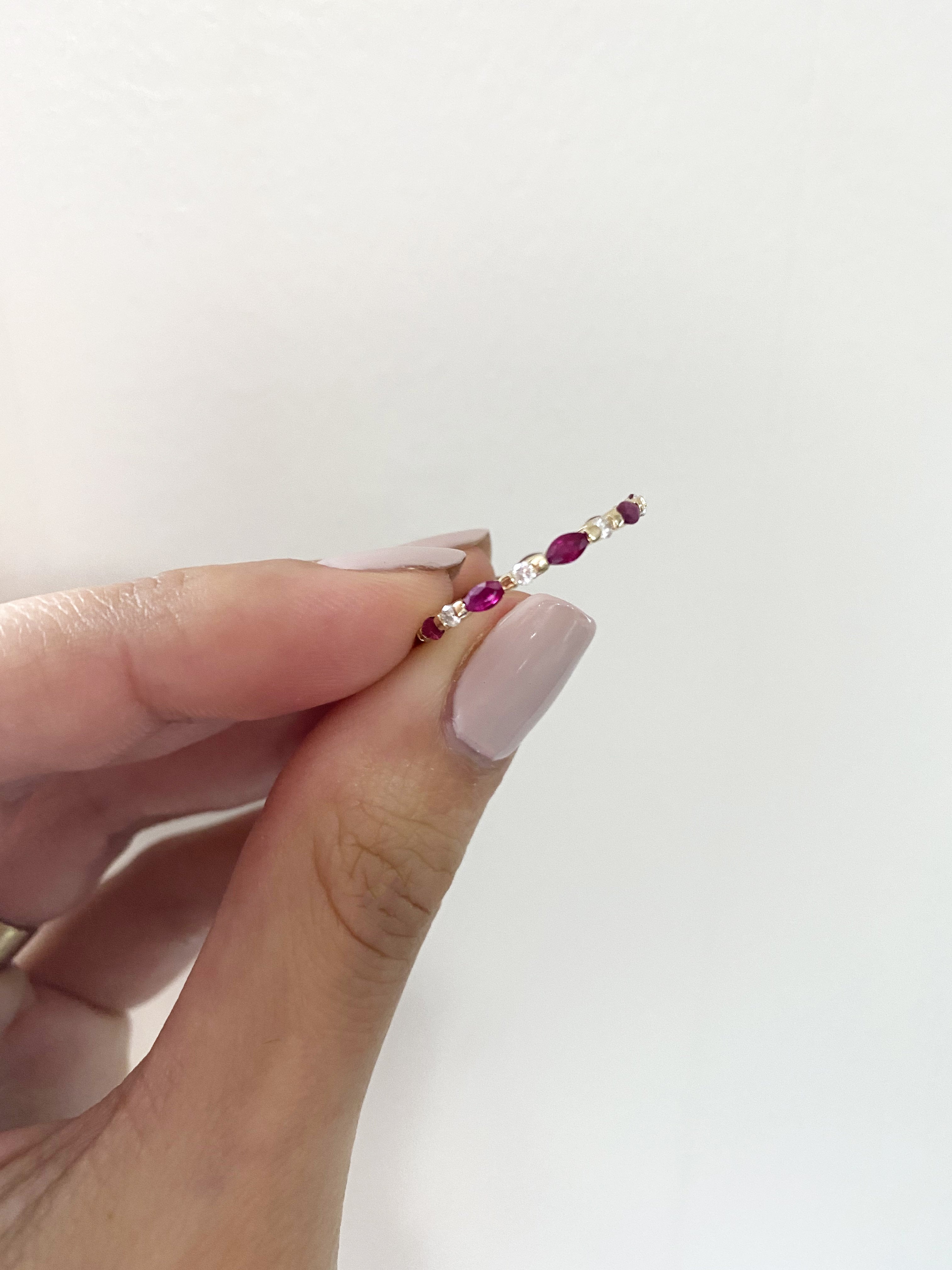 Ruby and Diamond Wedding Band
