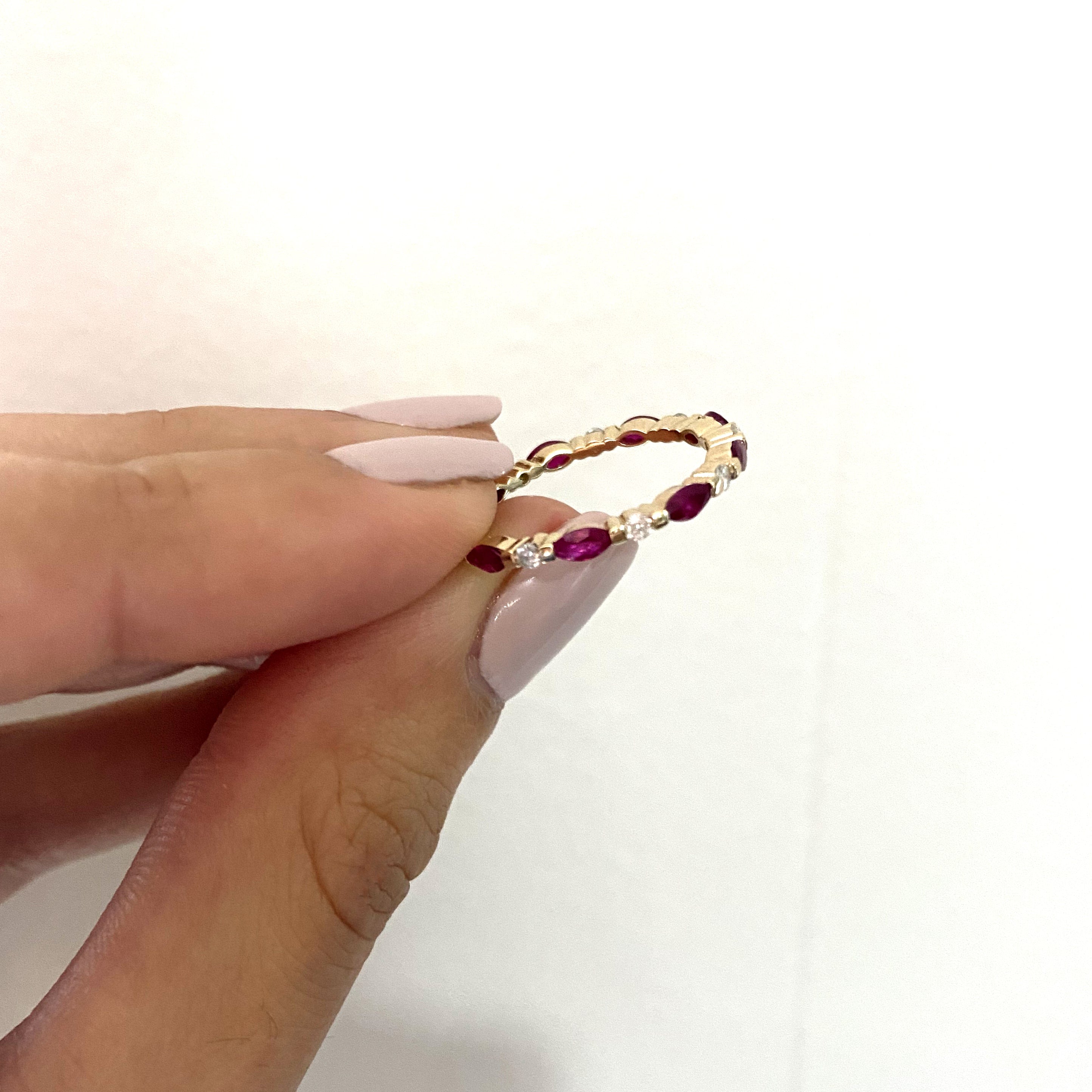 Ruby and Diamond Wedding Band