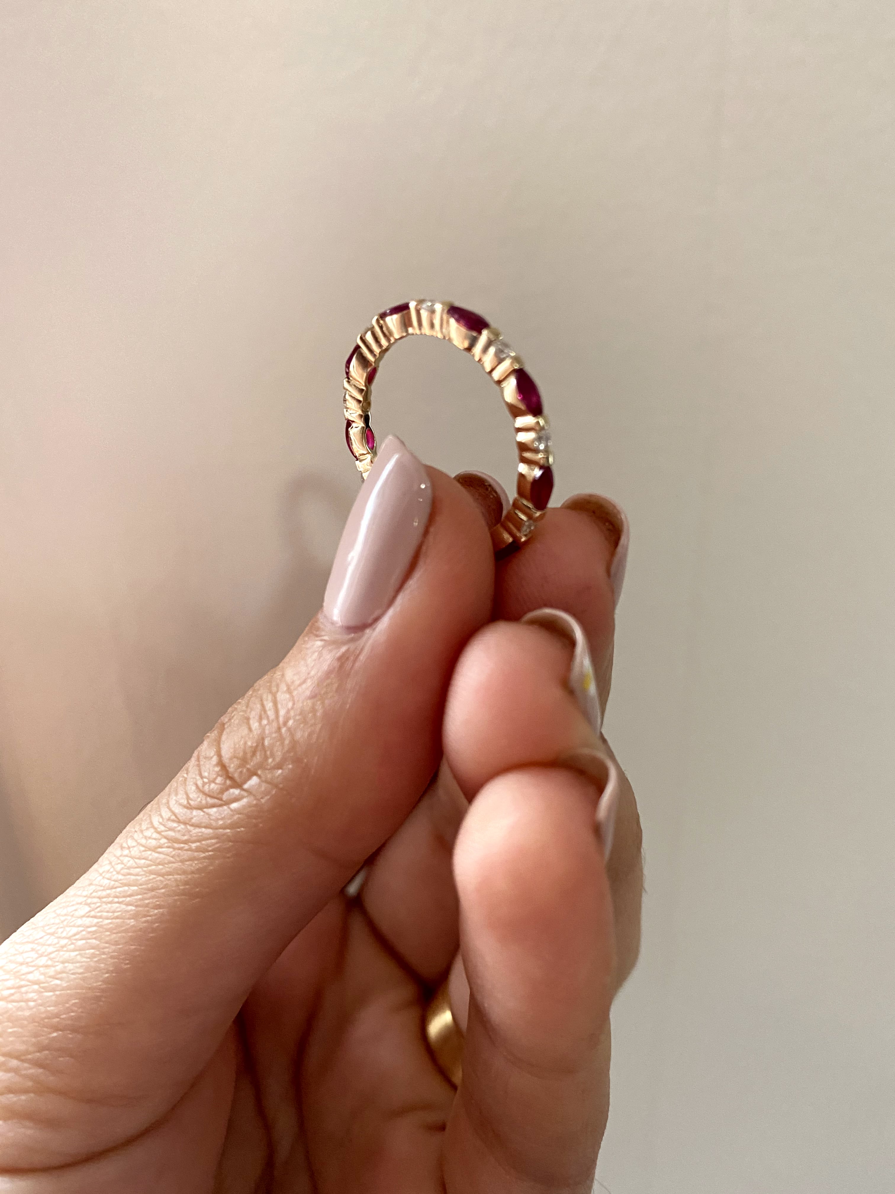 Ruby and Diamond Wedding Band