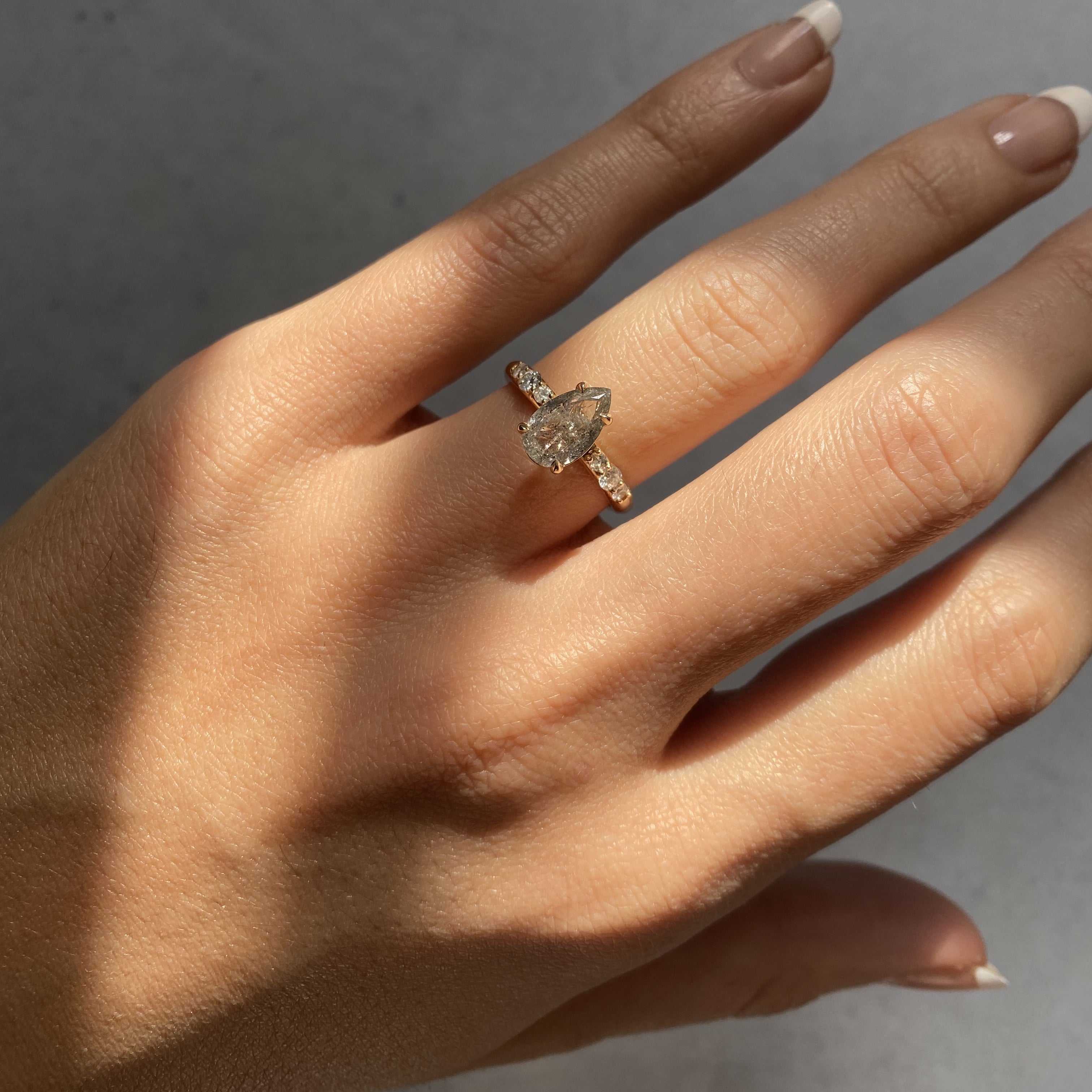 Salt & Pepper Diamond Custom Engagement Ring