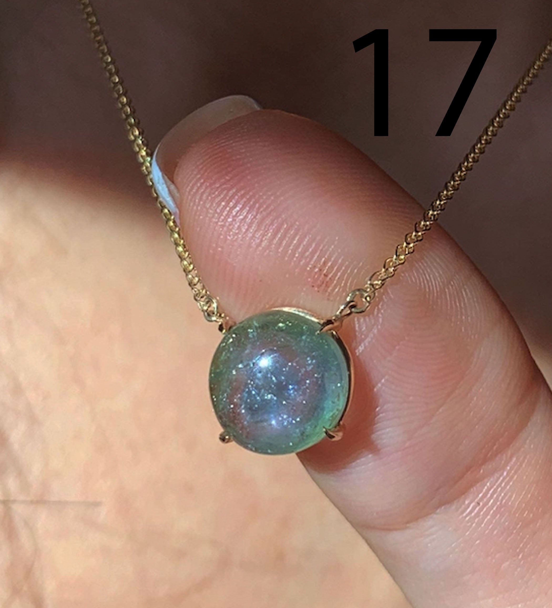 Solitaire Round Tourmaline Necklace