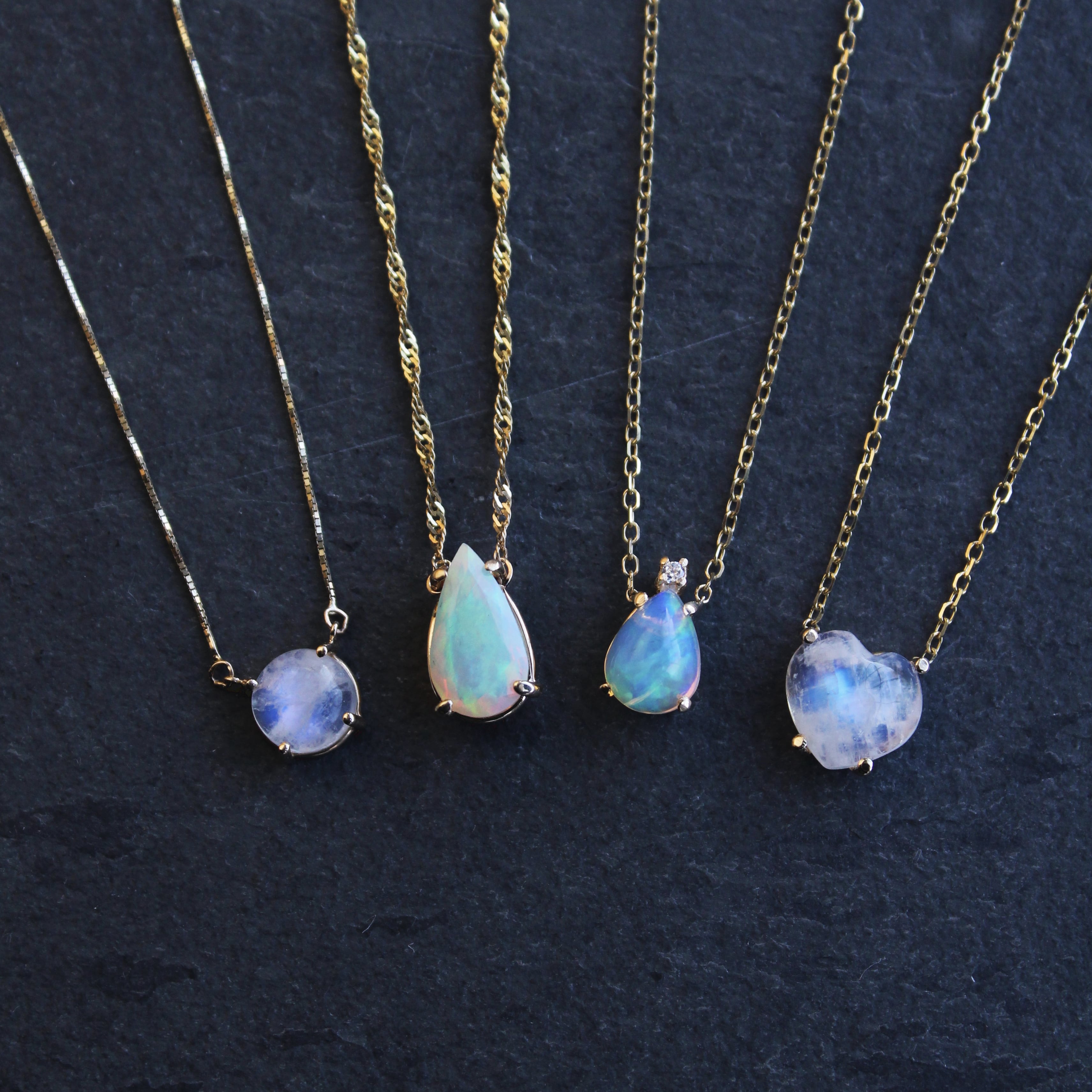 Solitaire Round Moonstone Necklace