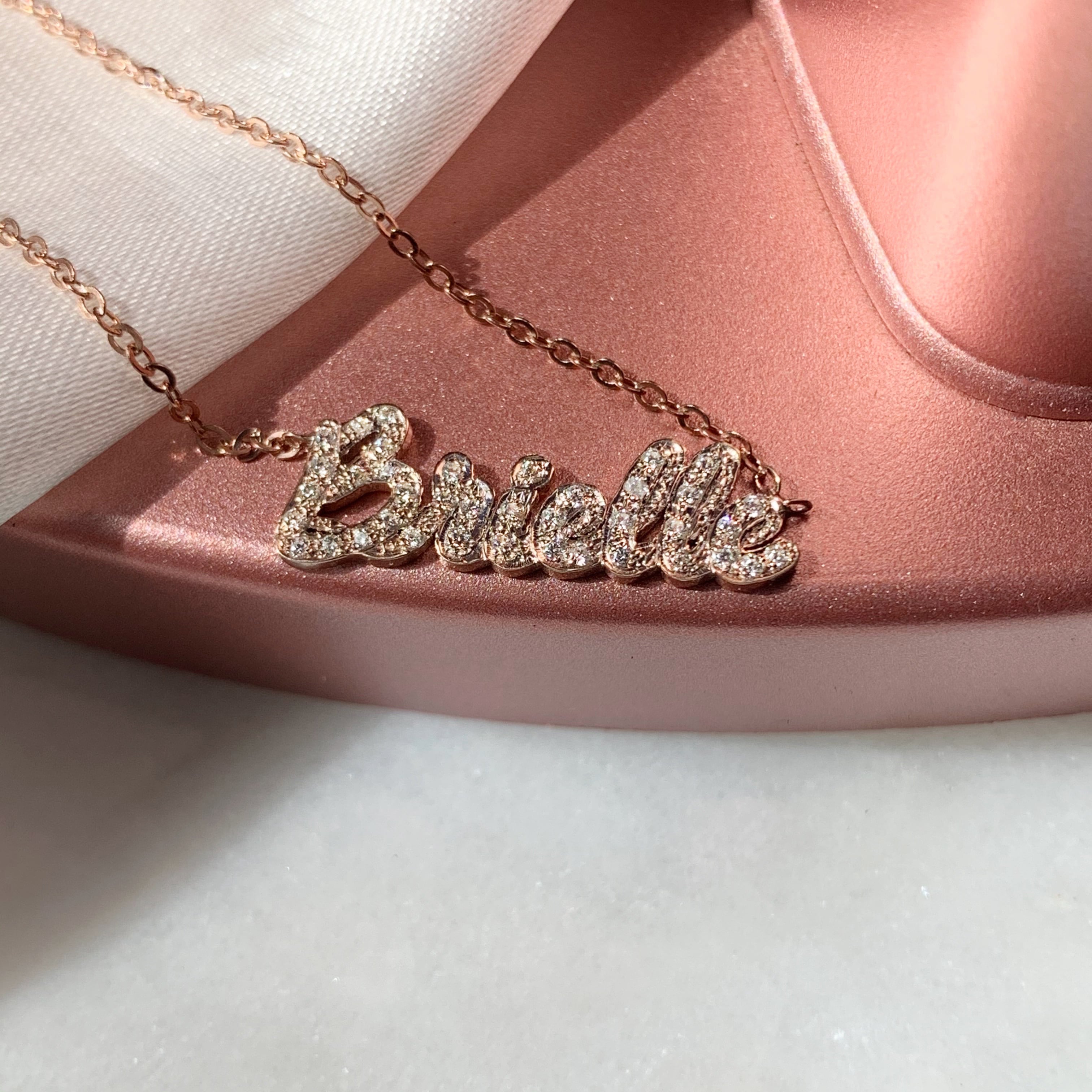 Dainty Diamond Name Necklace