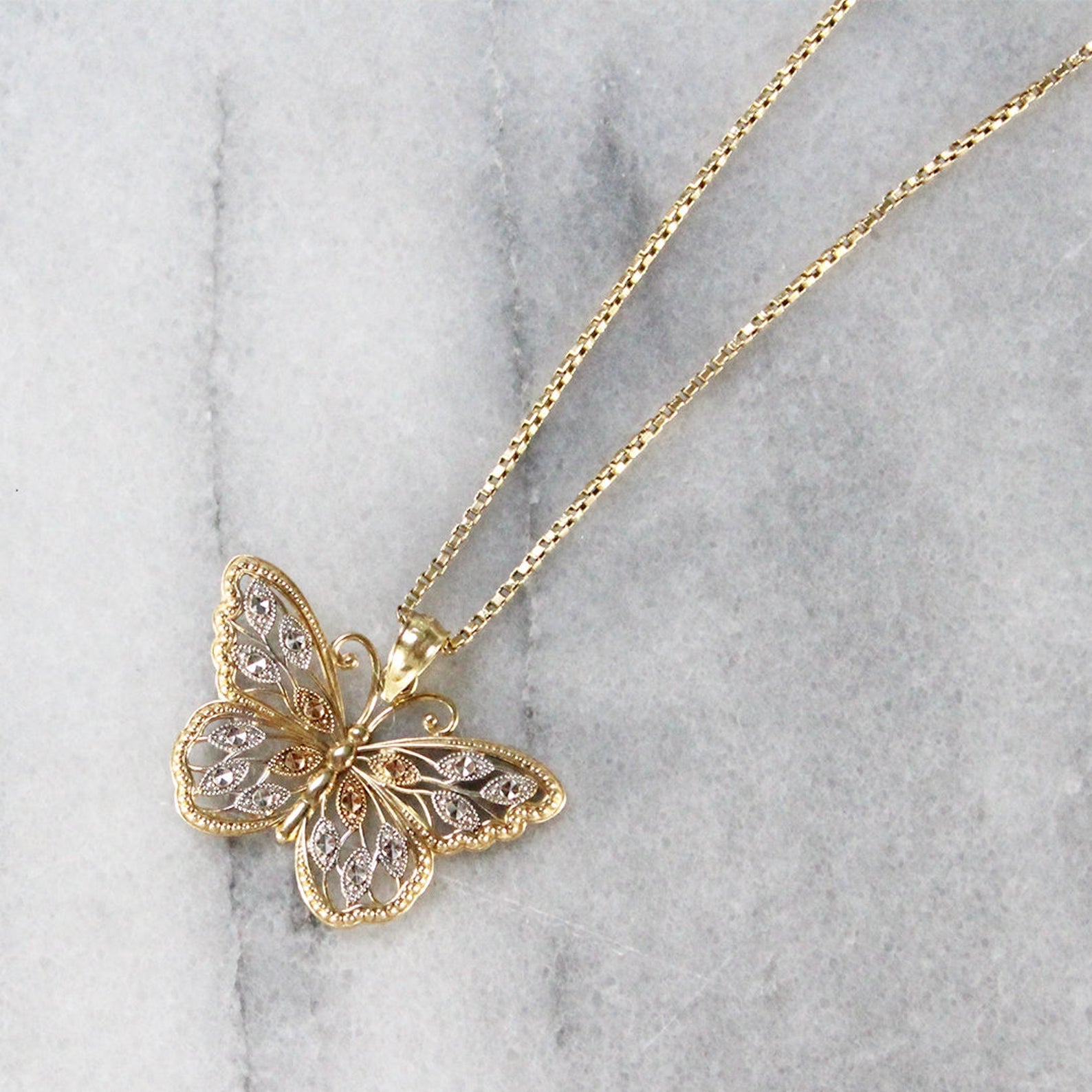 Gold Plated Butterfly Necklace