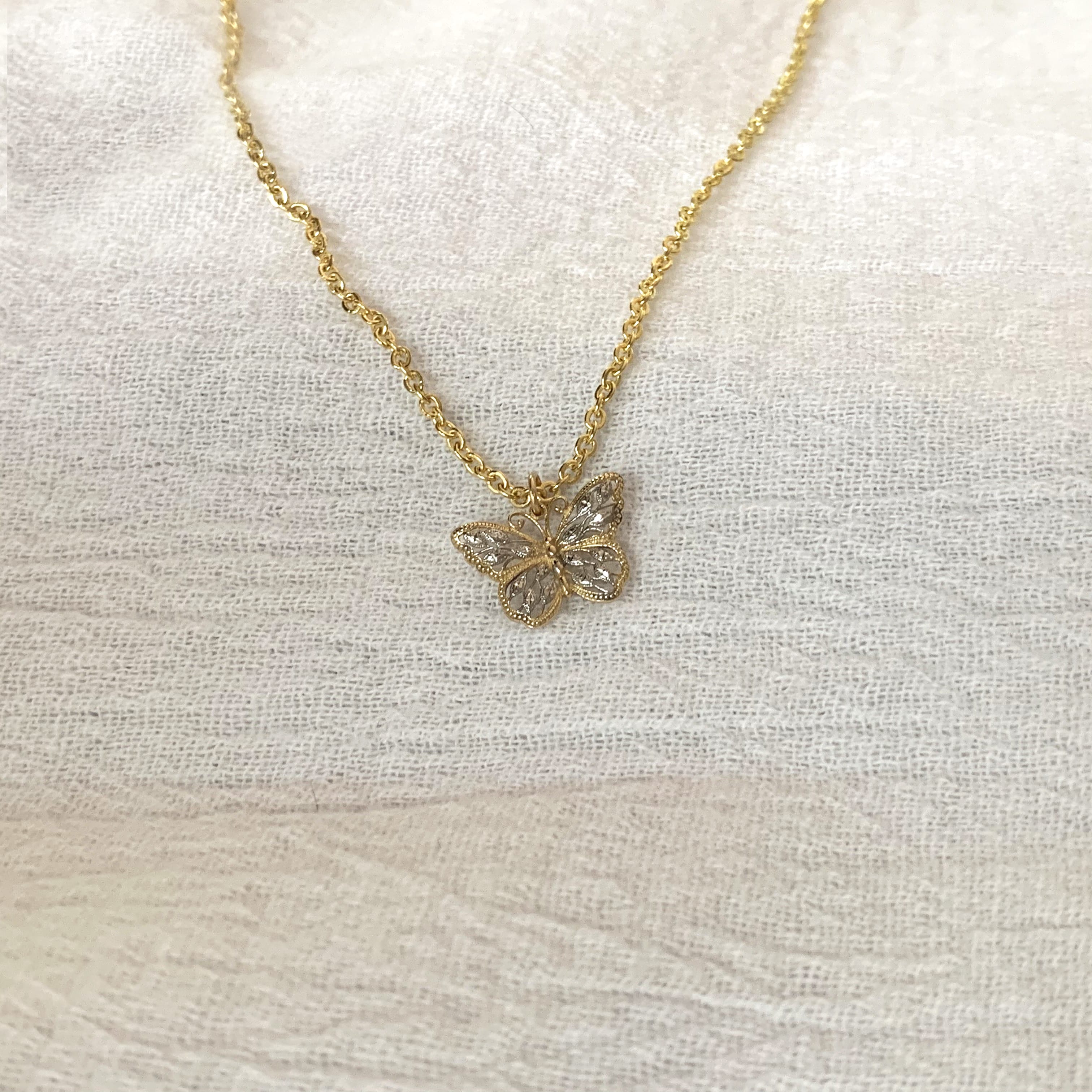 Mini Gold Butterfly Necklace