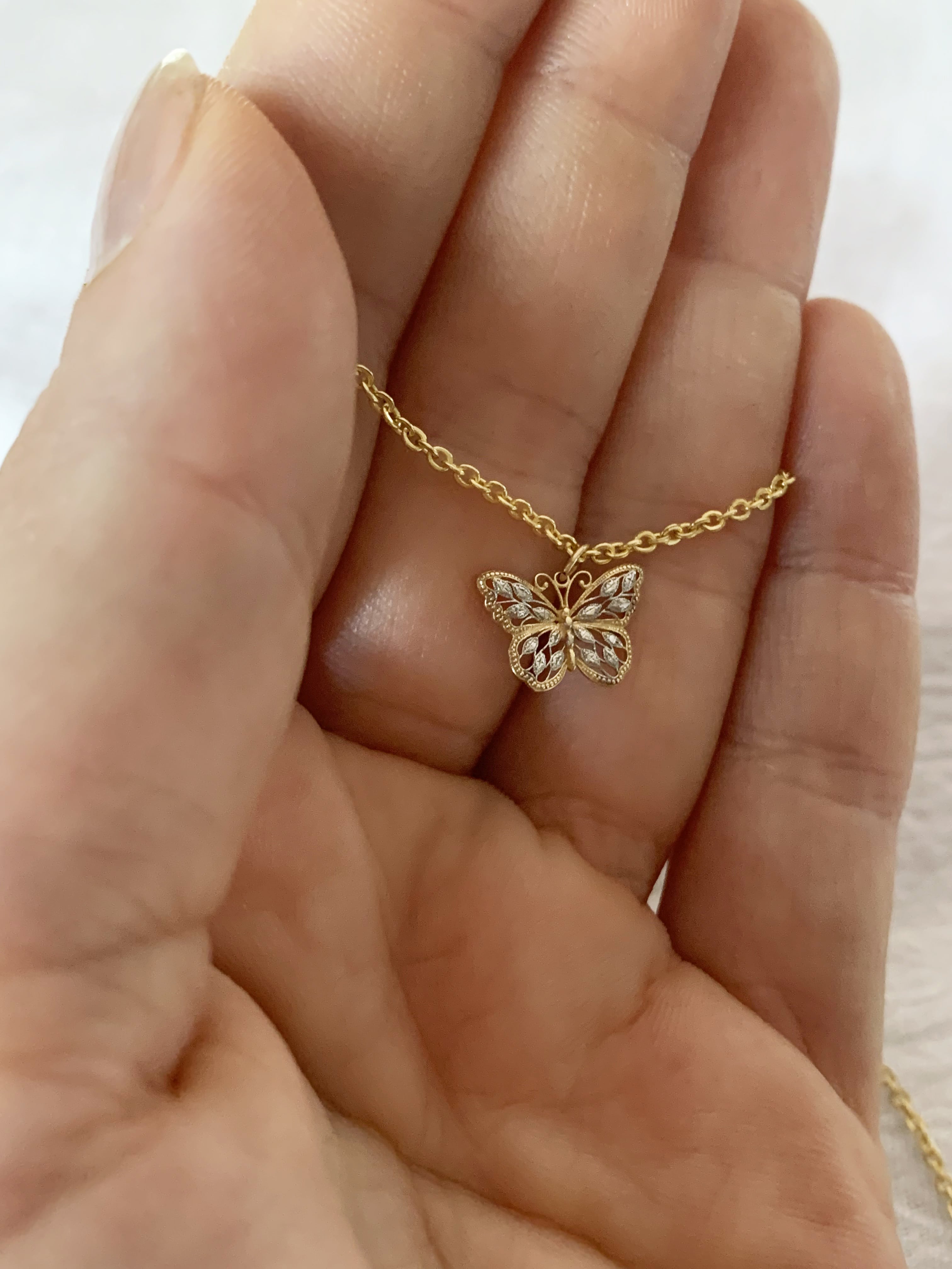 Mini Gold Butterfly Necklace