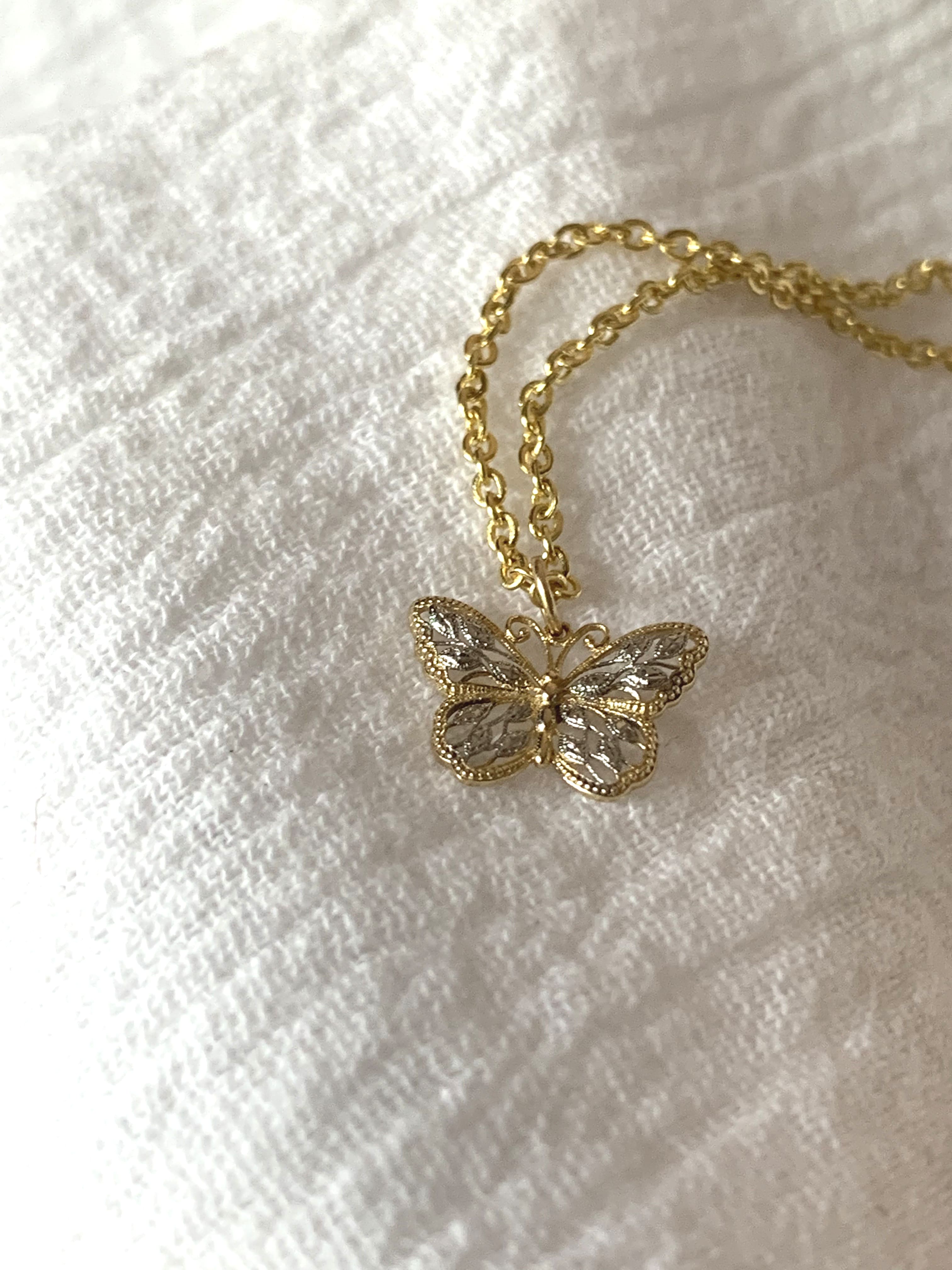 Mini Gold Butterfly Necklace