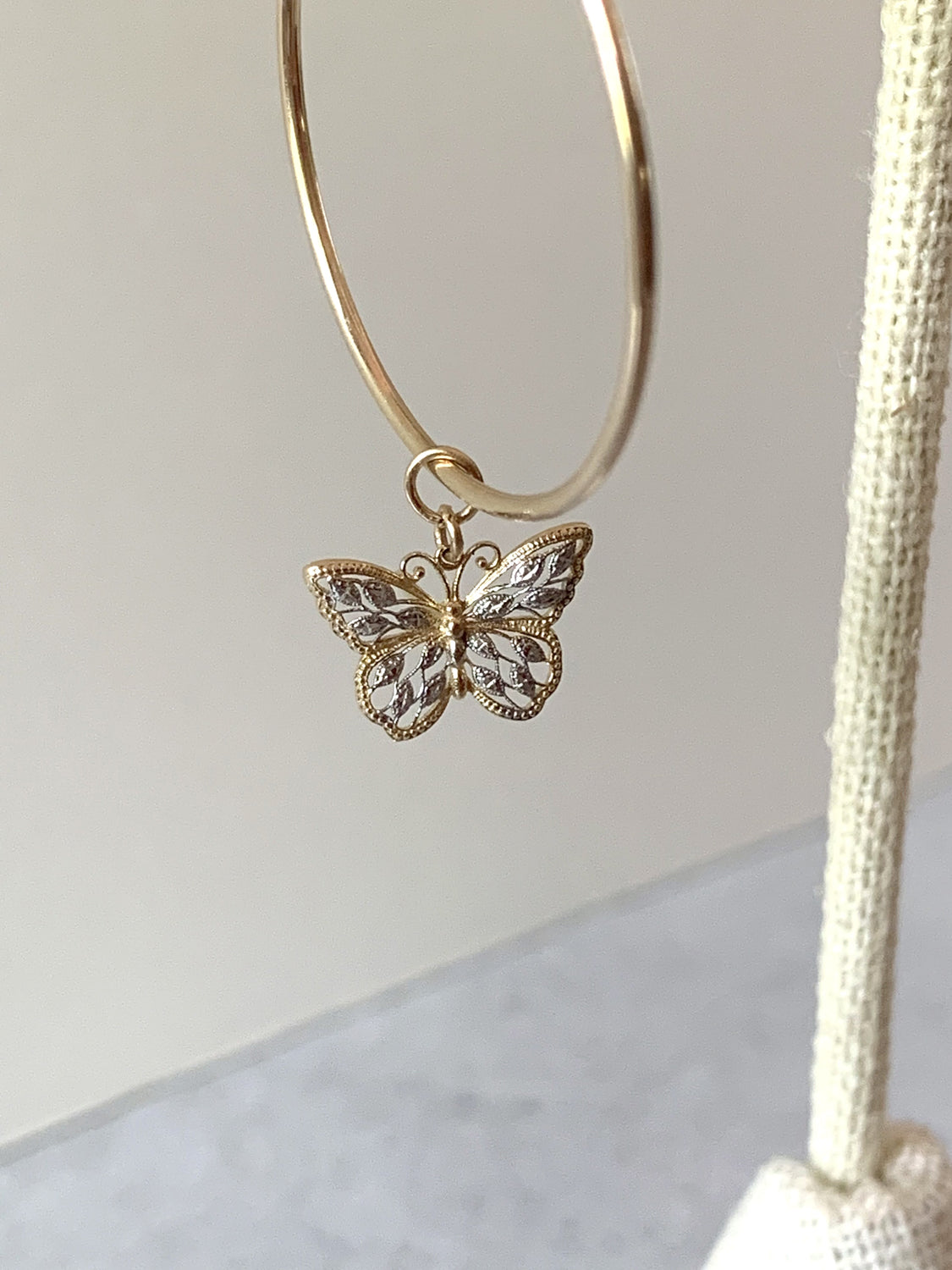 Mini Gold Butterfly Hoops