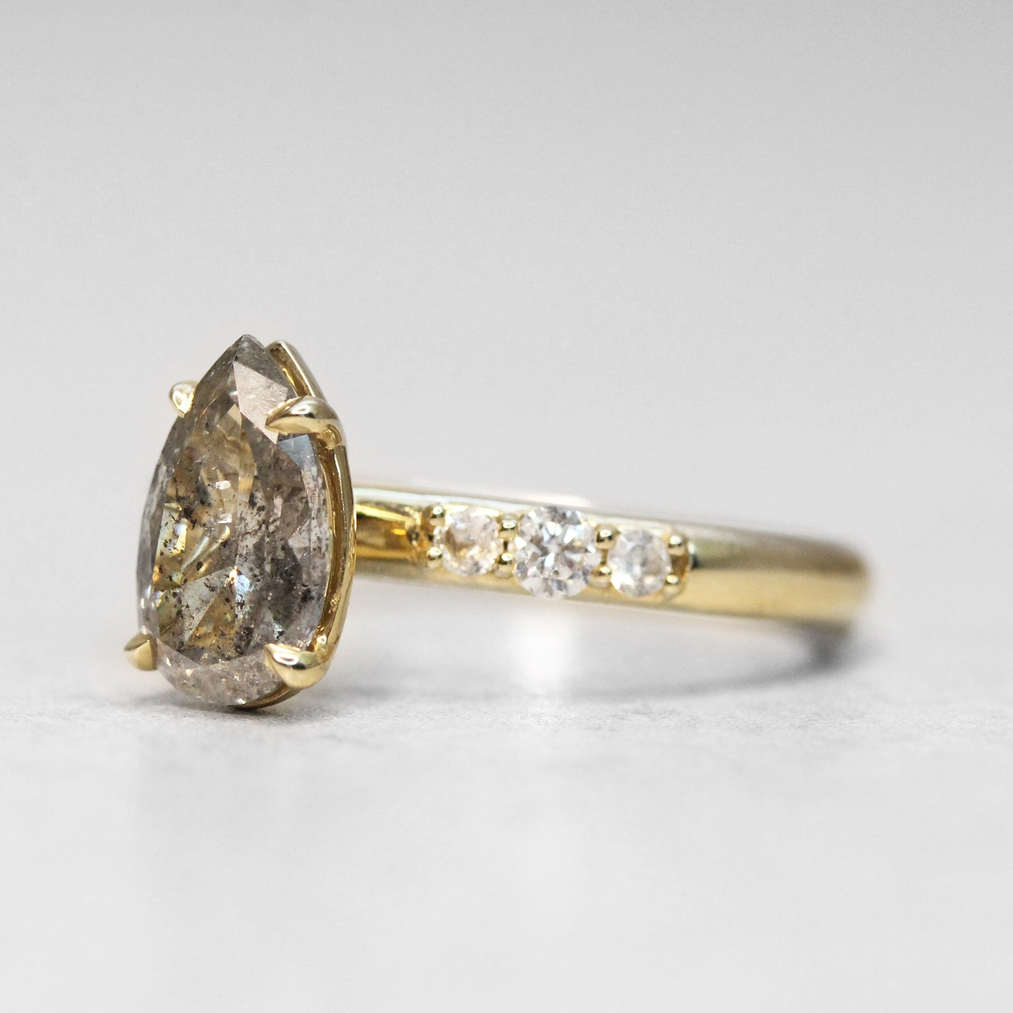 Salt & Pepper Diamond Custom Engagement Ring