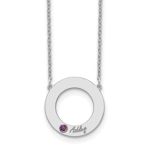 Circle Necklace with Birthstones