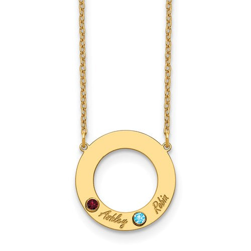 Circle Necklace with Birthstones