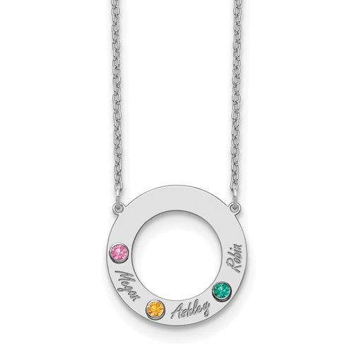 Circle Necklace with Birthstones