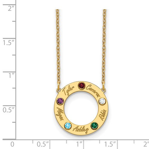 Circle Necklace with Birthstones