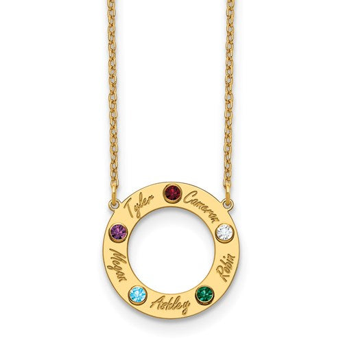 Circle Necklace with Birthstones